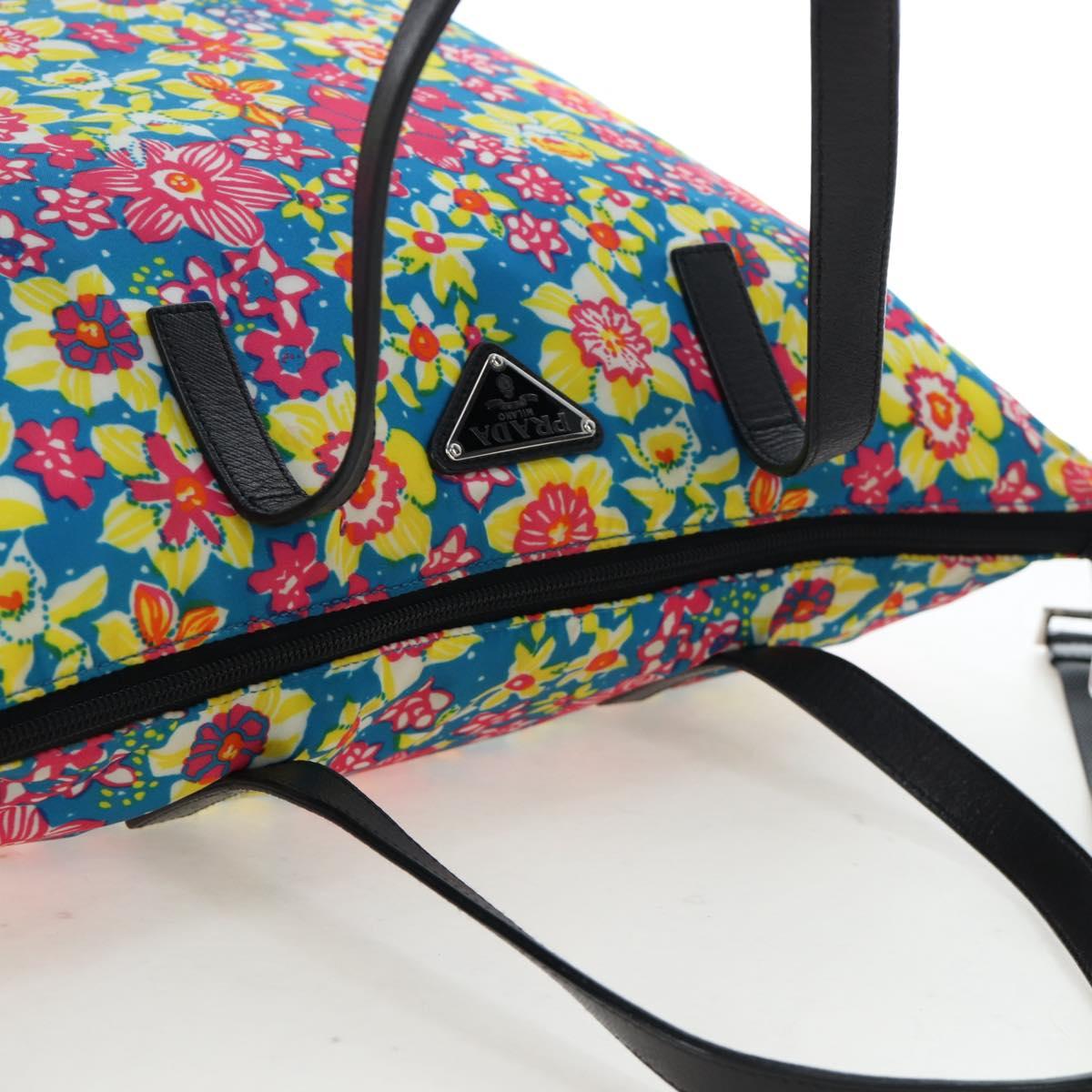 PRADA Tote Bag Nylon 2way Multicolor Silver Auth 191457A