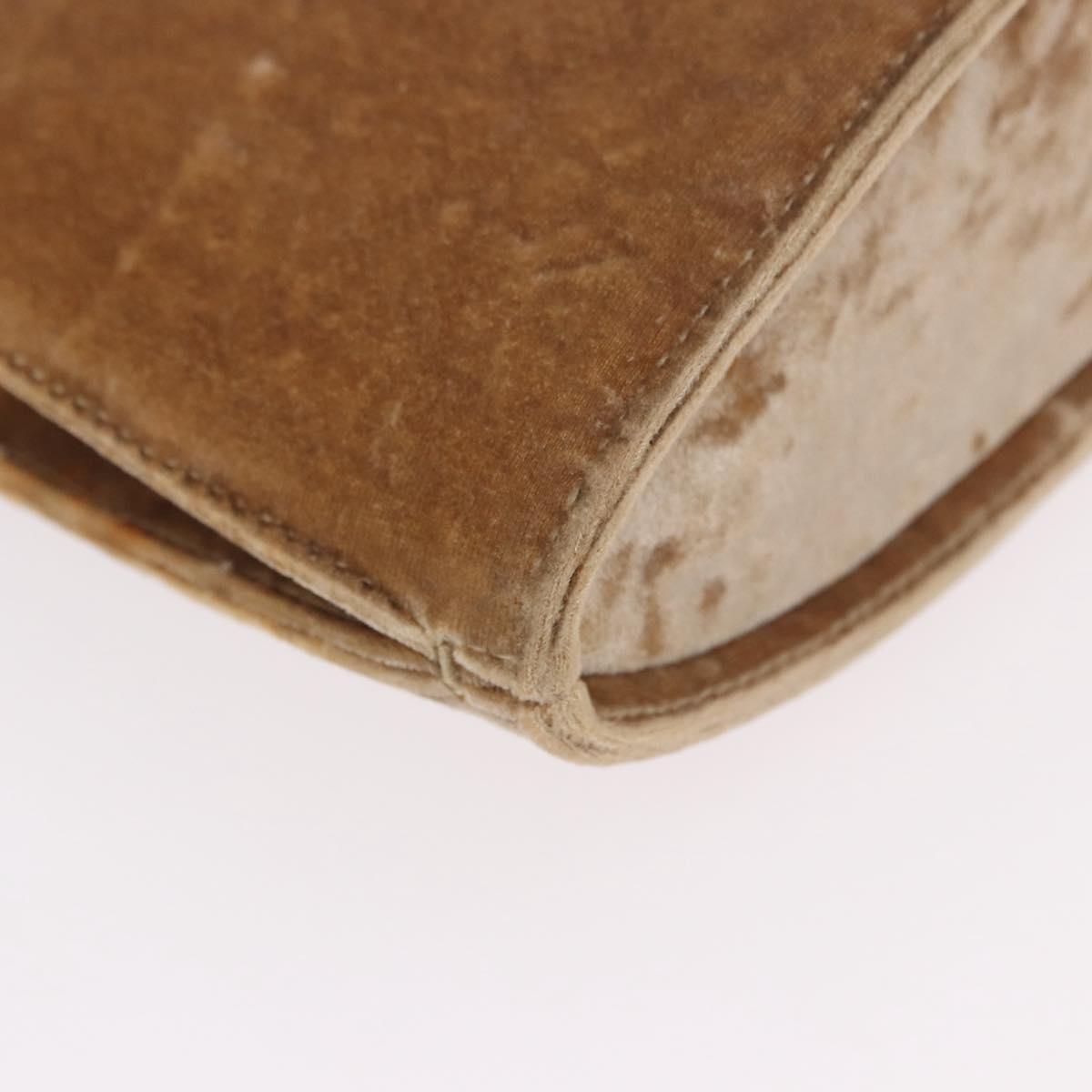 Christian Dior Hand Bag Velor Brown Silver Auth 191459A