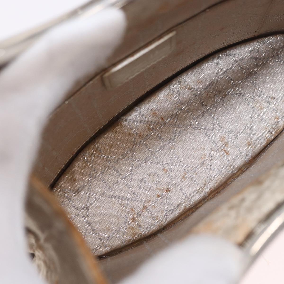 Christian Dior Hand Bag Velor Brown Silver Auth 191459A