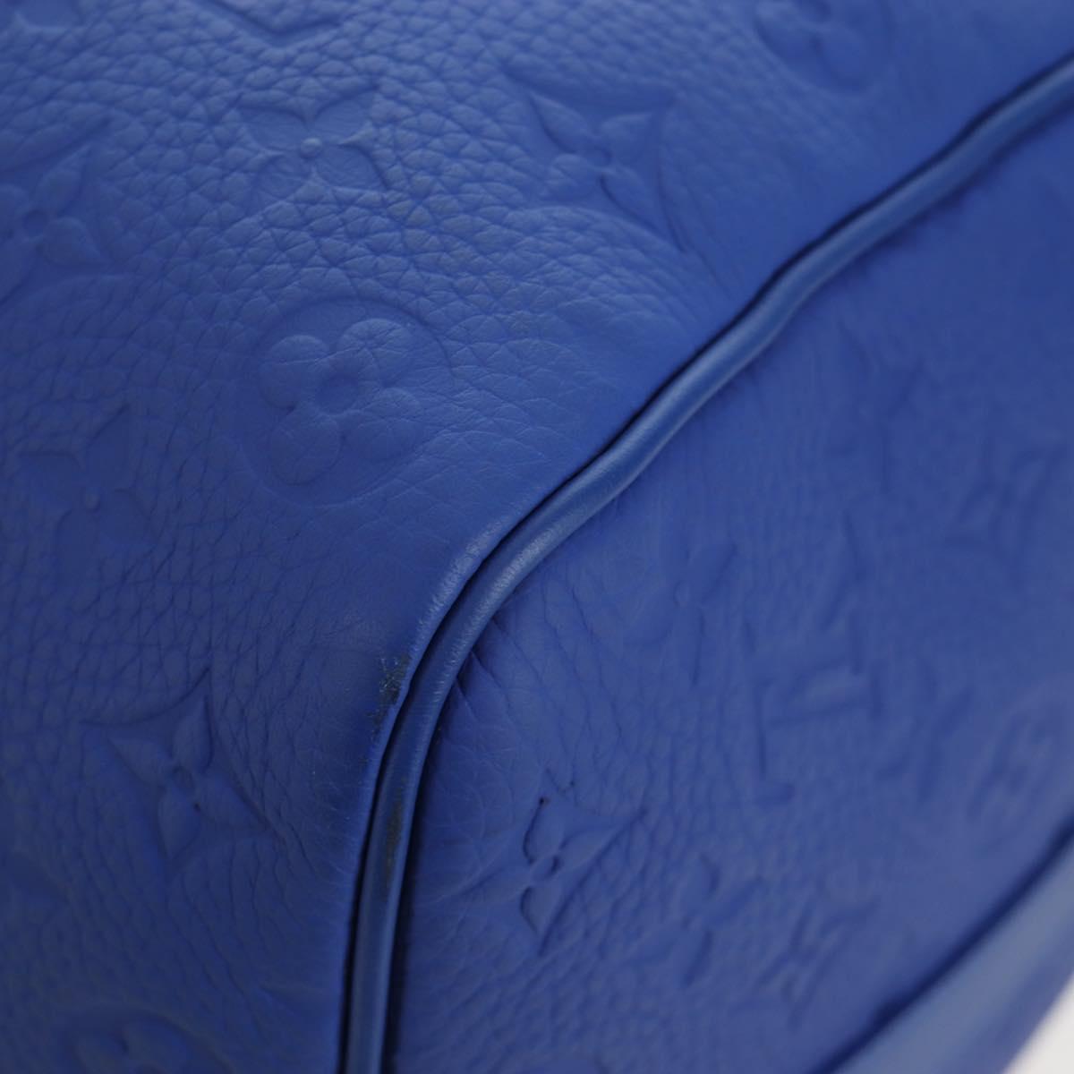 LOUIS VUITTON Monogram Taurillon Keepall Bandouliere 50 Blue Auth 191461SM