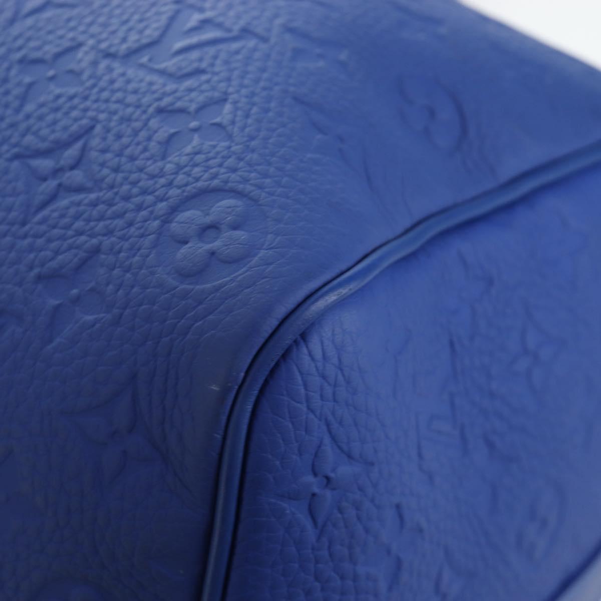 LOUIS VUITTON Monogram Taurillon Keepall Bandouliere 50 Blue Auth 191461SM