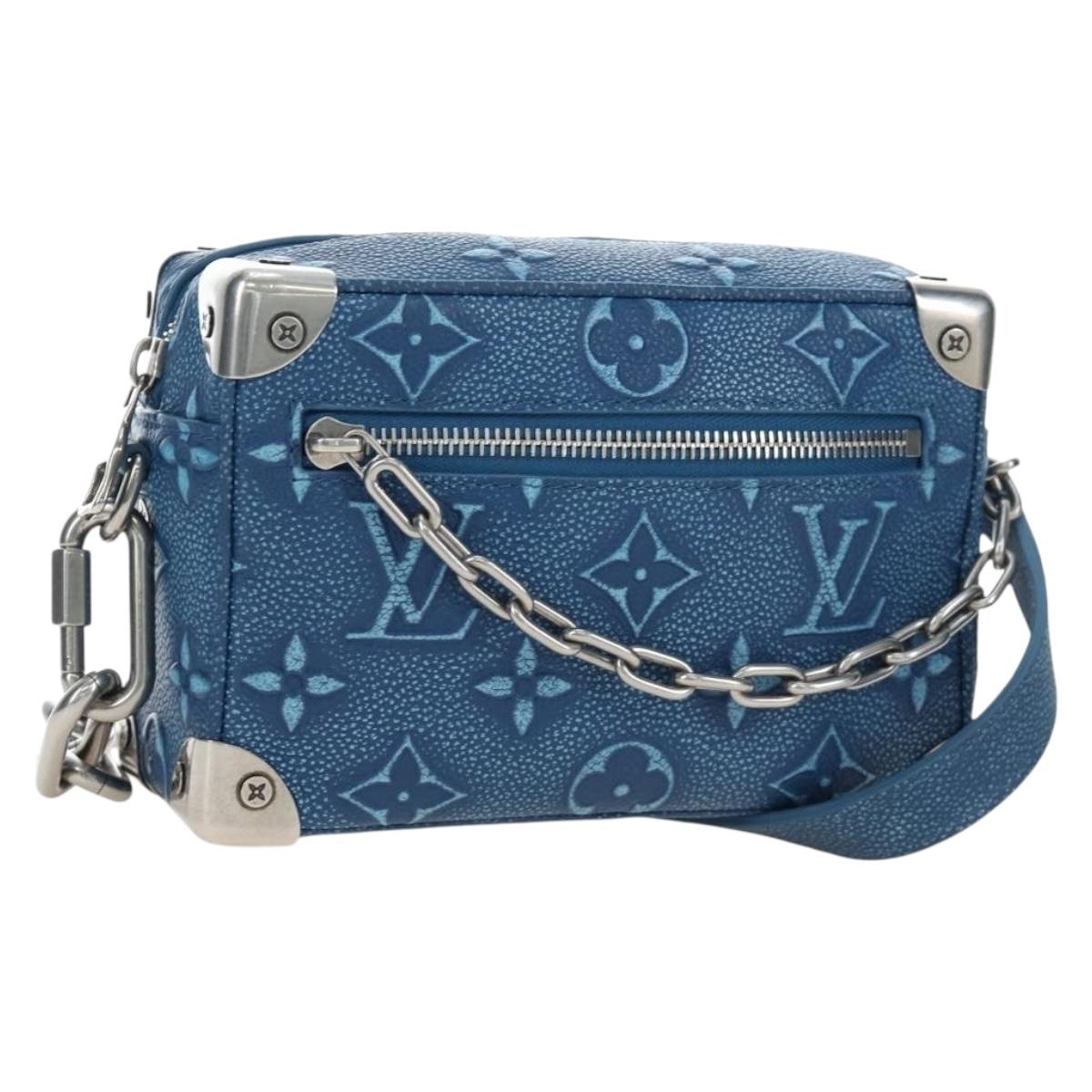 LOUIS VUITTON Monogram Mini Soft Trunk Bag Blue M21368 LV Auth 191462SAM