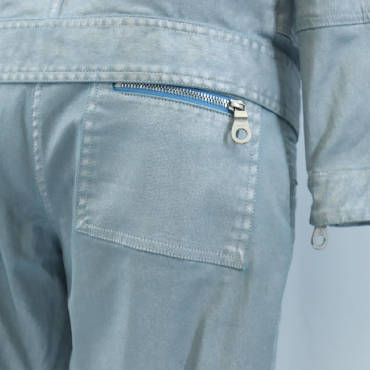 CHANEL Pants Jacket Denim Setup Light Blue CC Auth 191468SM