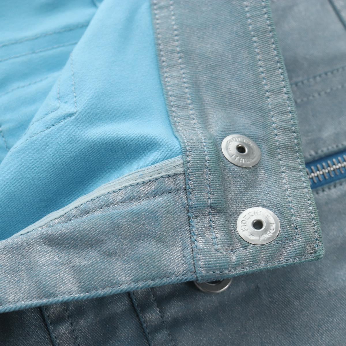 CHANEL Pants Jacket Denim Setup Light Blue CC Auth 191468SM