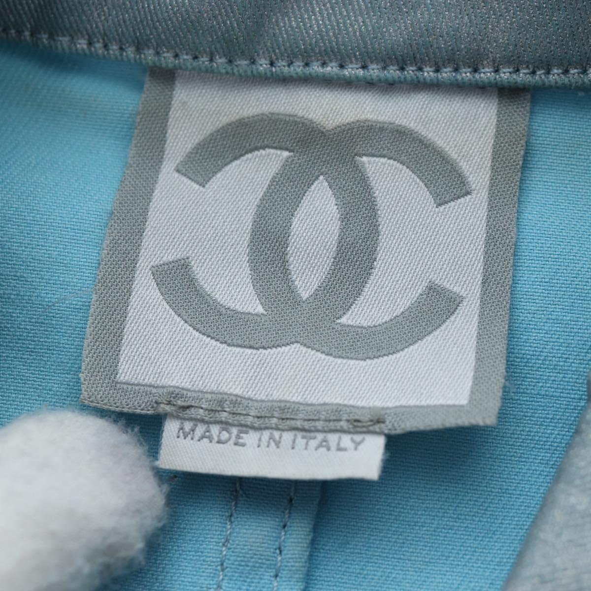 CHANEL Pants Jacket Denim Setup Light Blue CC Auth 191468SM