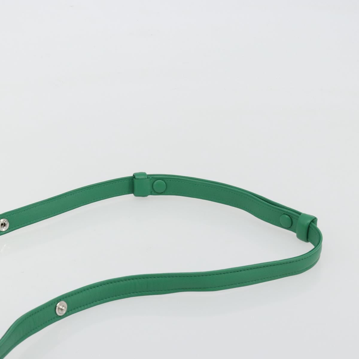 PRADA Hand Bag Leather 2way Green Silver Auth 191471SM