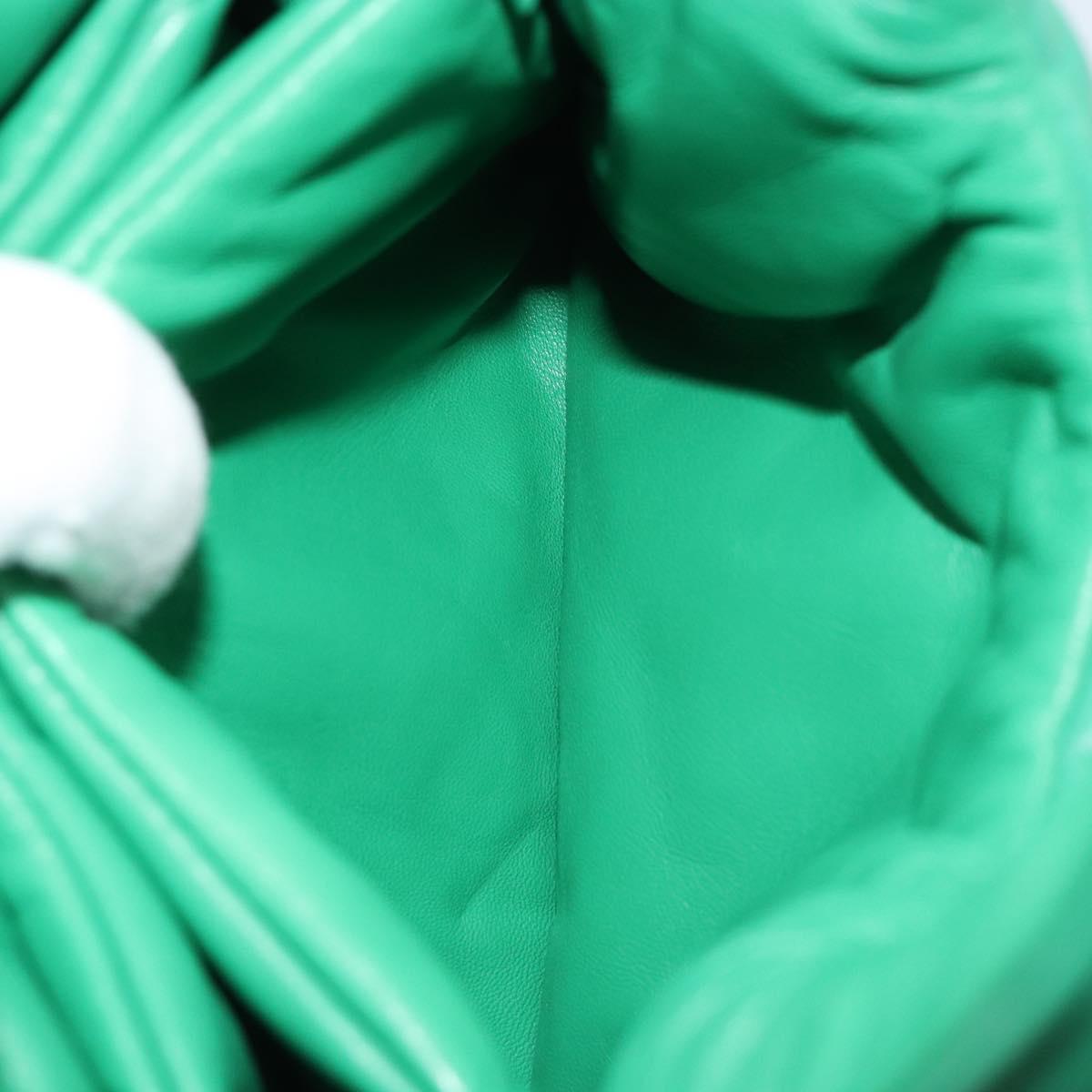 PRADA Hand Bag Leather 2way Green Silver Auth 191471SM