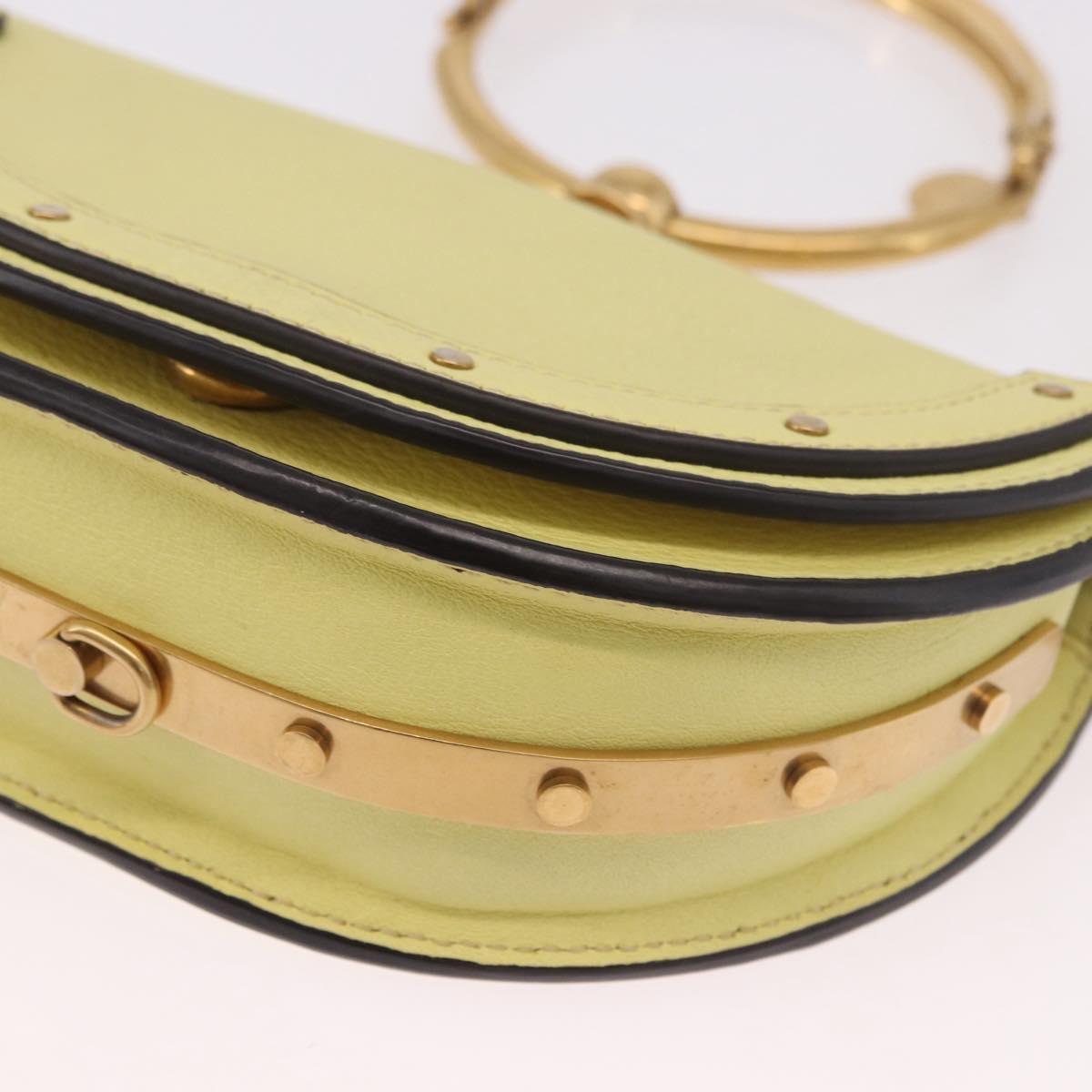 Chloe Nile Small Minodiaire Hand Bag Leather 2way Yellow Gold Auth 191477A