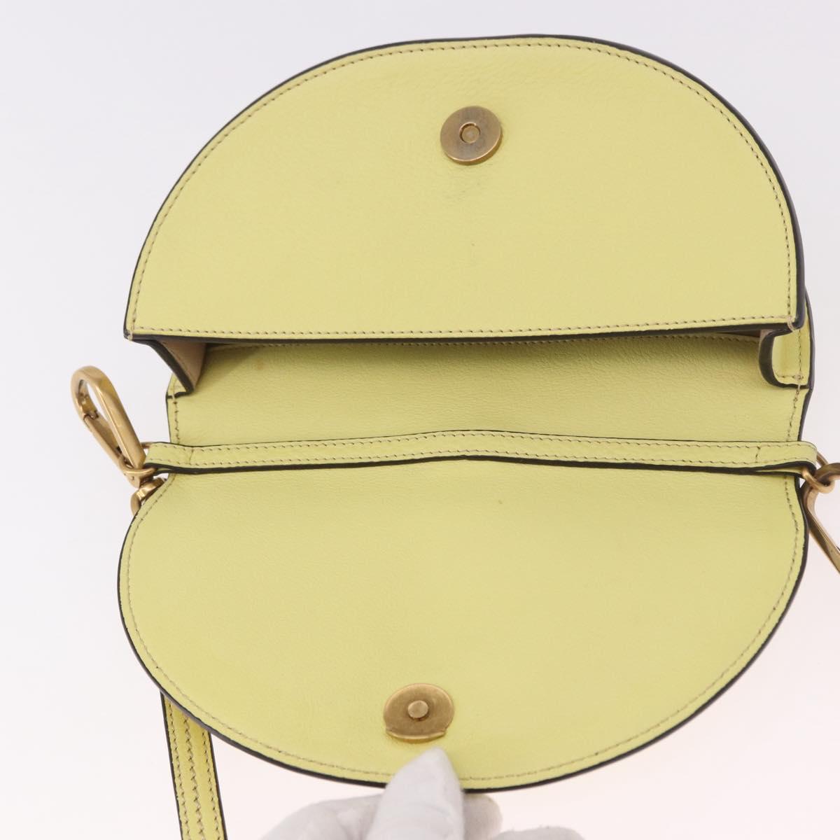 Chloe Nile Small Minodiaire Hand Bag Leather 2way Yellow Gold Auth 191477A