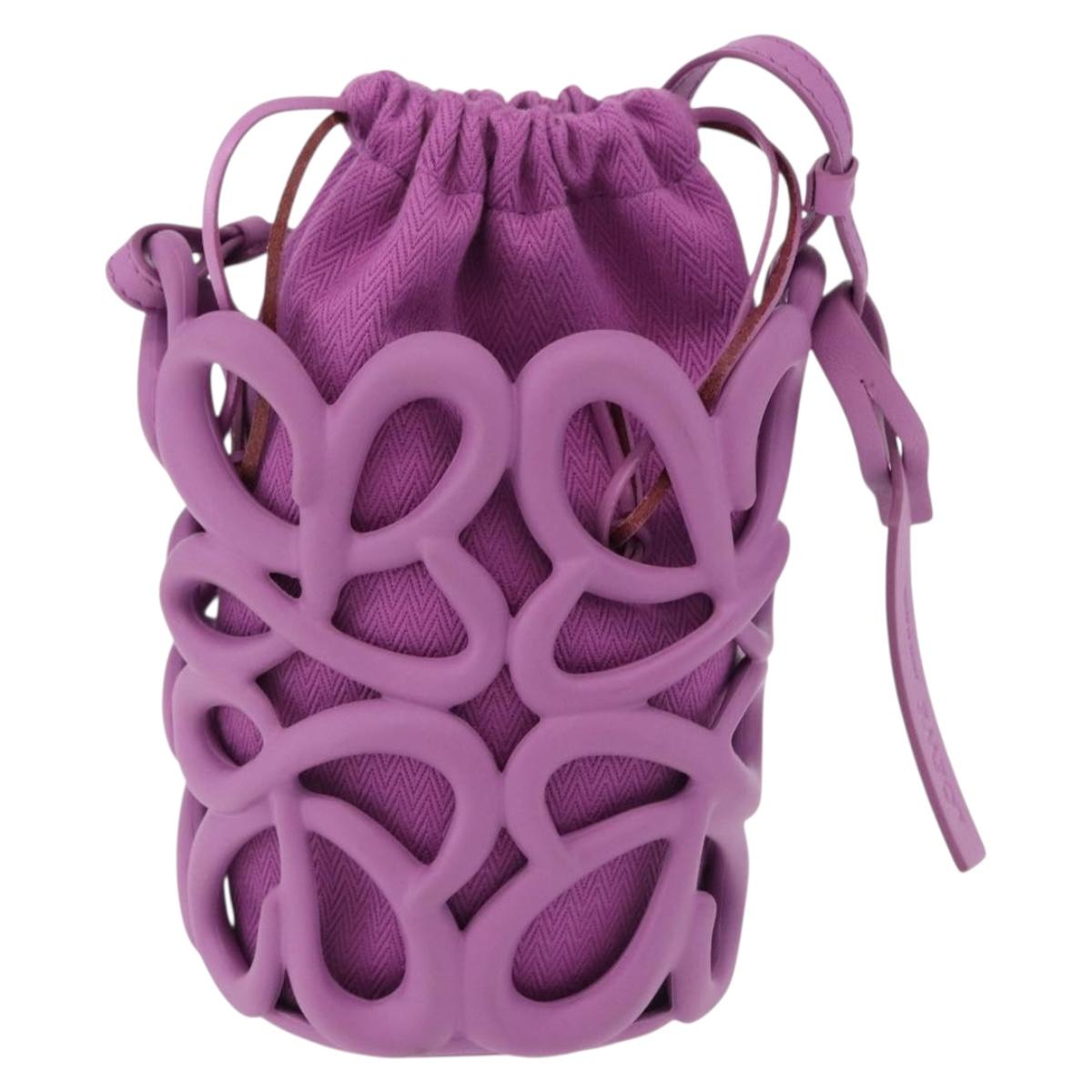 LOEWE Inflatable Pocket Bag Shoulder Bag Canvas Purple Auth 191480M