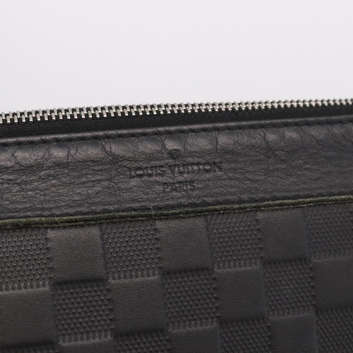 LOUIS VUITTON Damier Infini Pochette Discovery Black N60112 LV Auth 191488