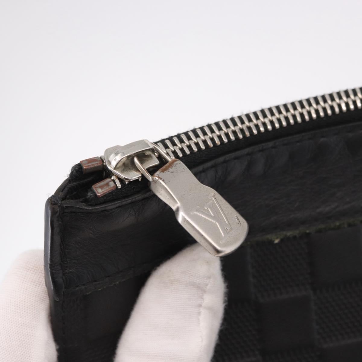 LOUIS VUITTON Damier Infini Pochette Discovery Black N60112 LV Auth 191488