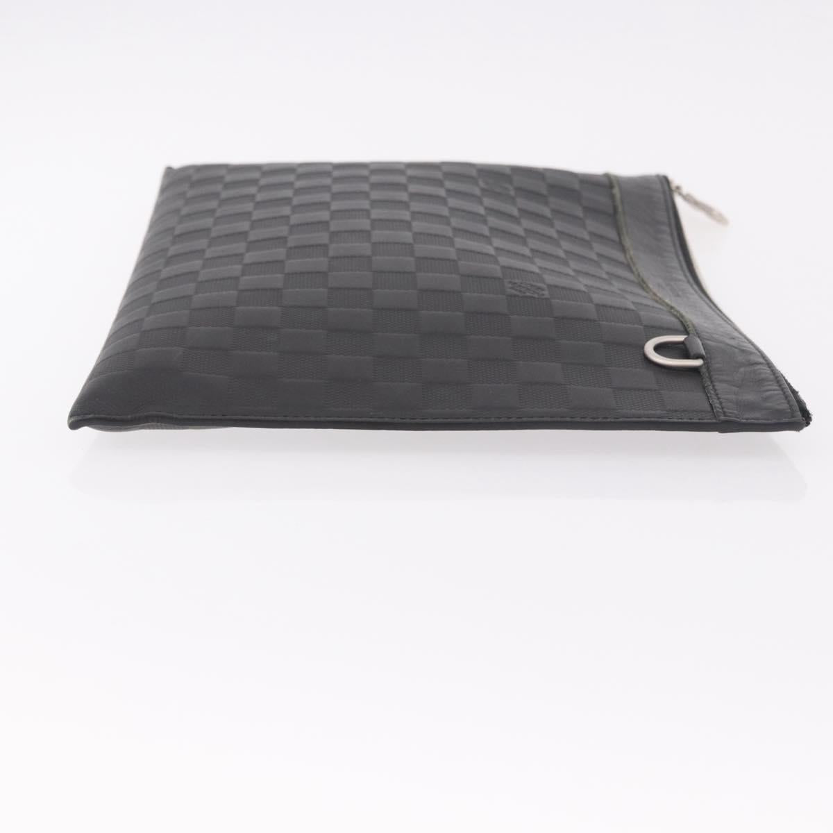 LOUIS VUITTON Damier Infini Pochette Discovery Black N60112 LV Auth 191488