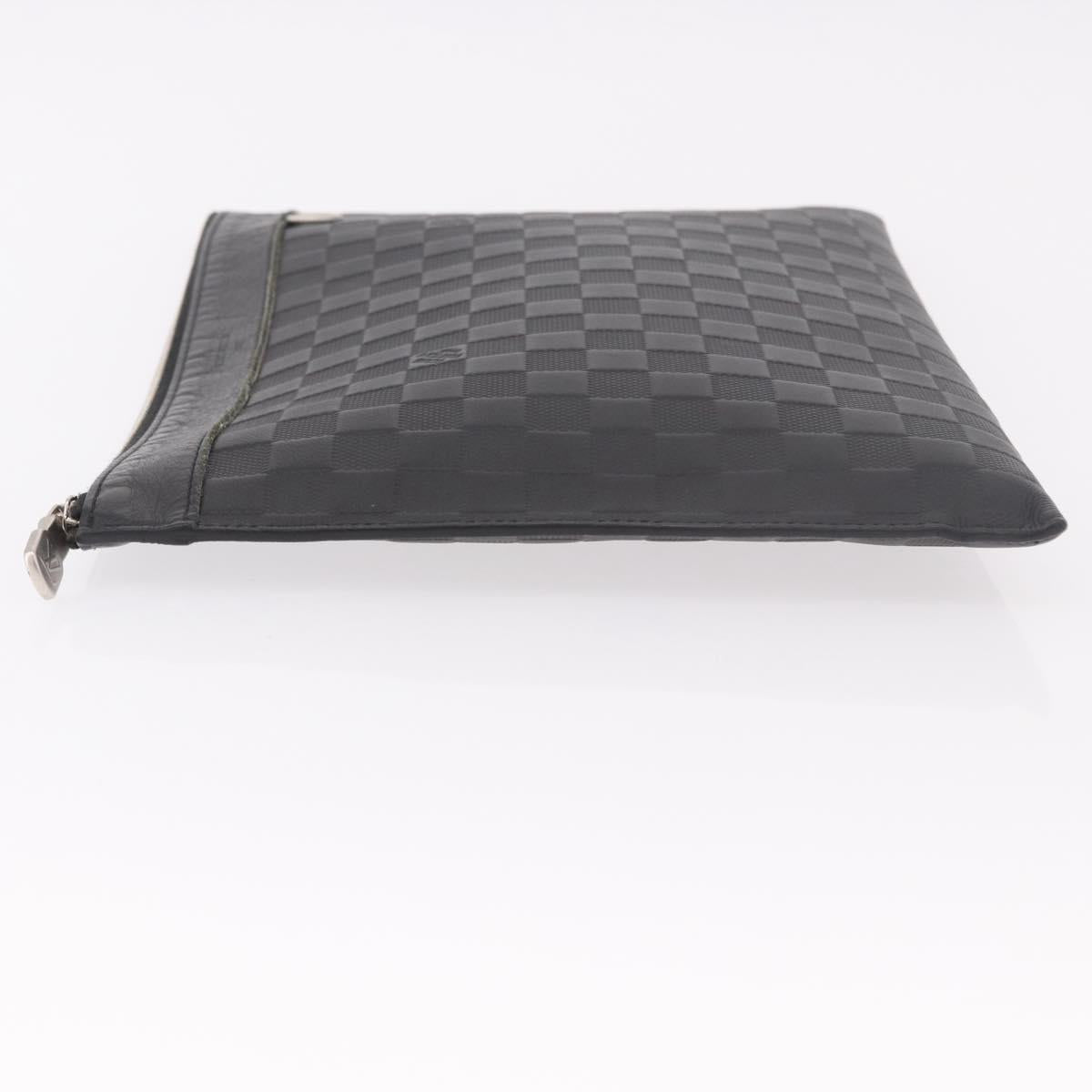 LOUIS VUITTON Damier Infini Pochette Discovery Black N60112 LV Auth 191488