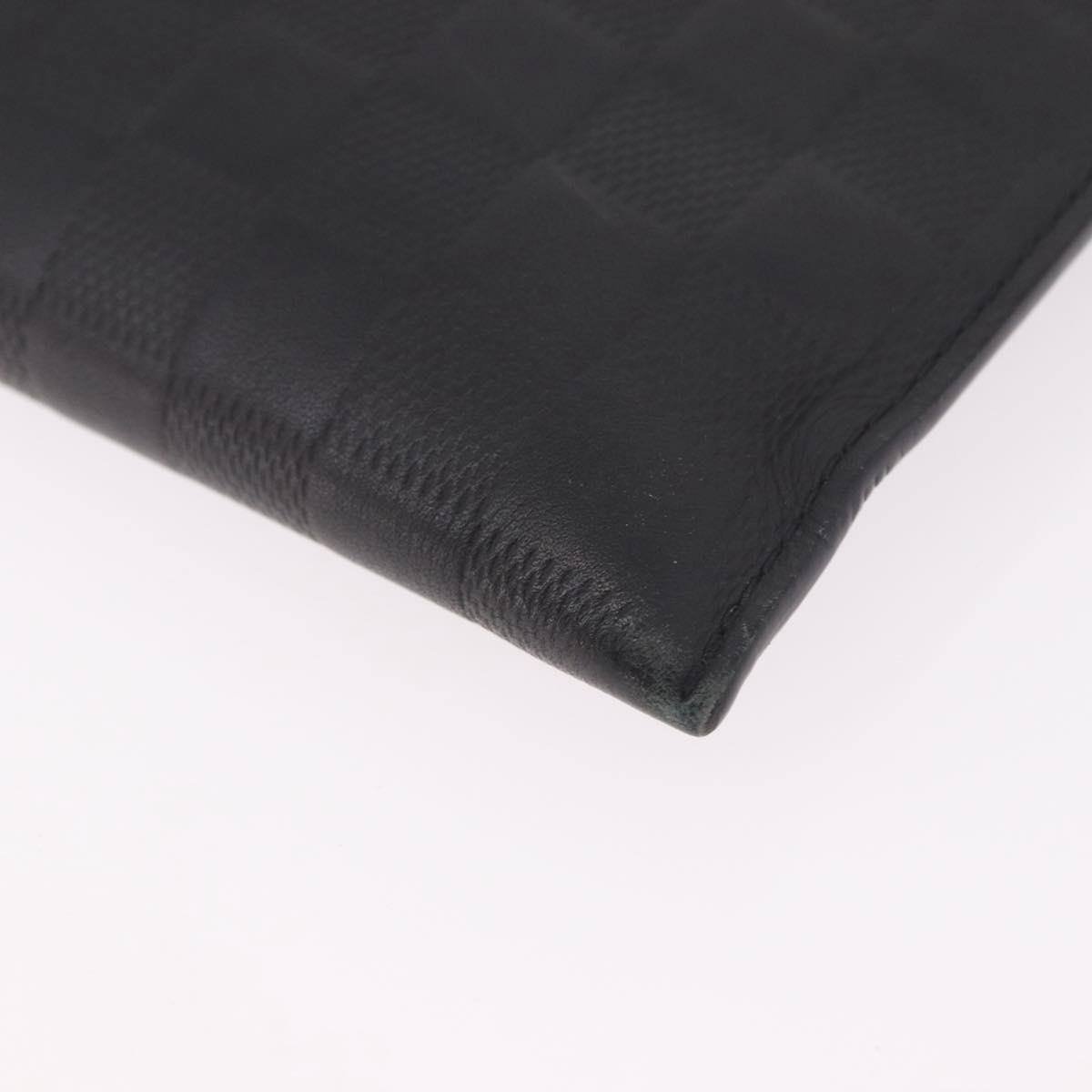 LOUIS VUITTON Damier Infini Pochette Discovery Black N60112 LV Auth 191488