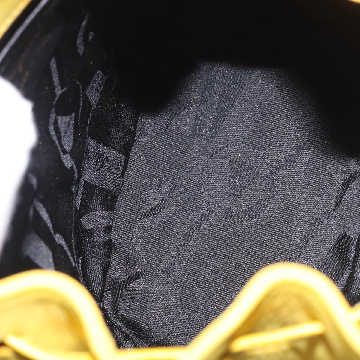 Salvatore Ferragamo Gancini Backpack Suede Yellow Gold Auth 191490A