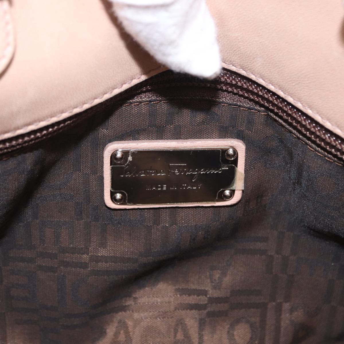Salvatore Ferragamo Hand Bag Leather Pink Silver Auth 191491
