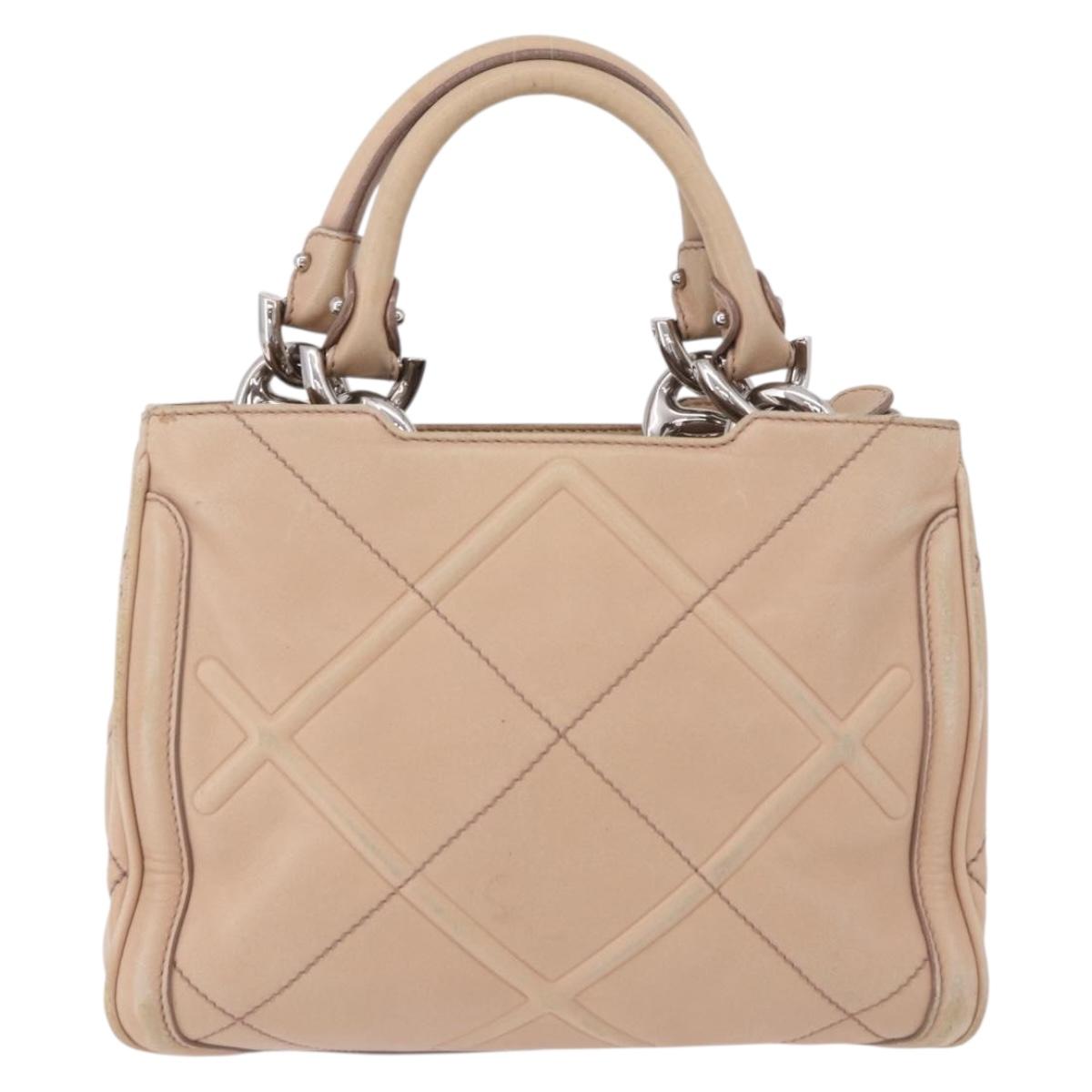 Salvatore Ferragamo Hand Bag Leather Pink Silver Auth 191491