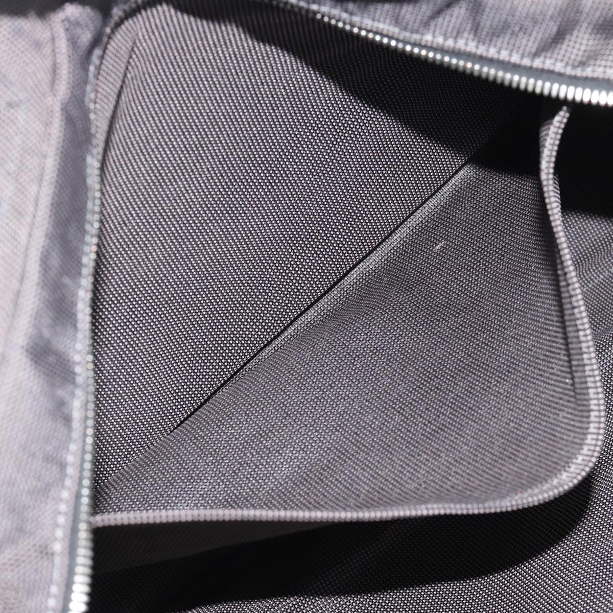 HERMES Her Line MM Hand Bag Canvas Gray Silver Auth 191495A