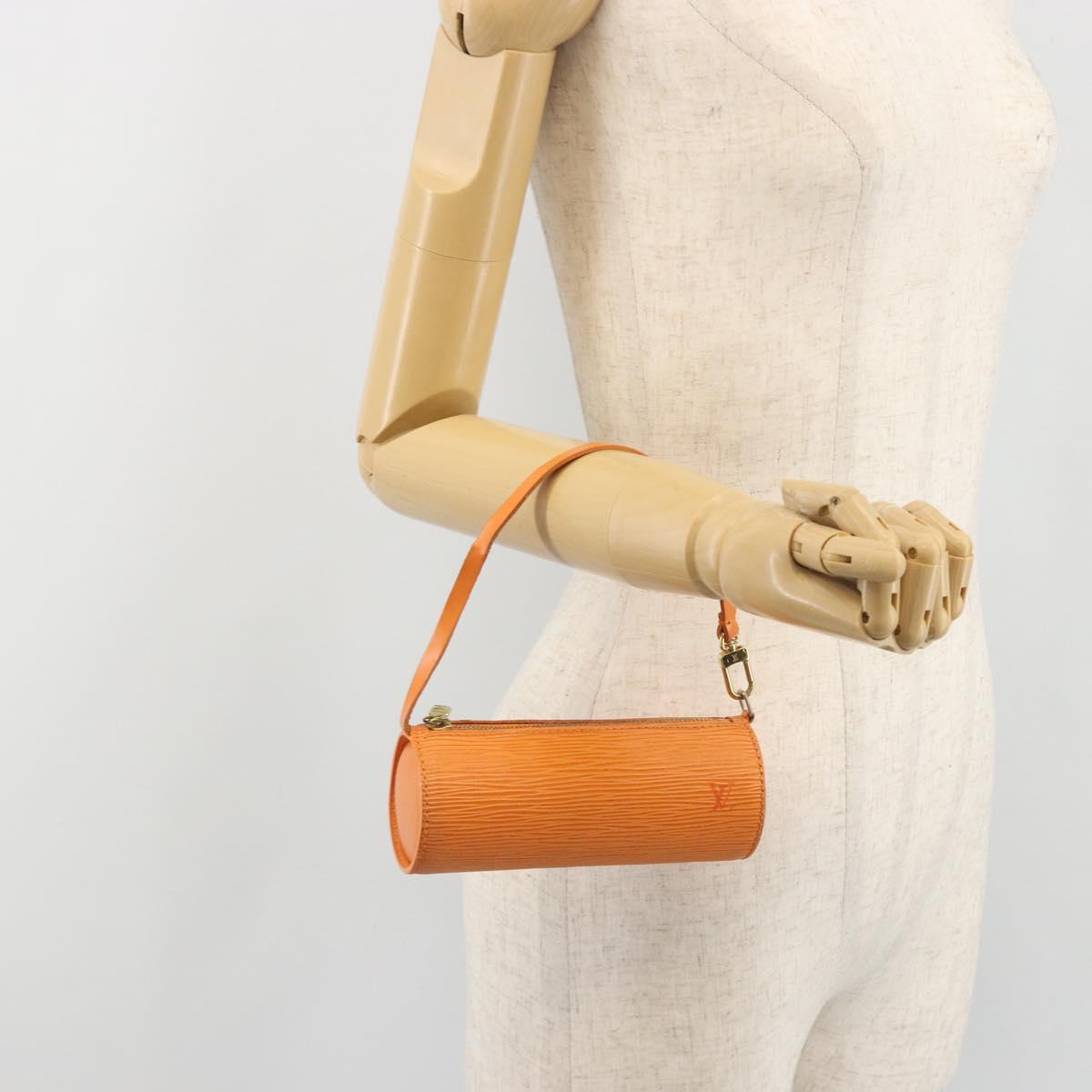 LOUIS VUITTON Epi Soufflot Pouch Accessory Pouch Orange Mandarin LV Auth 191498A