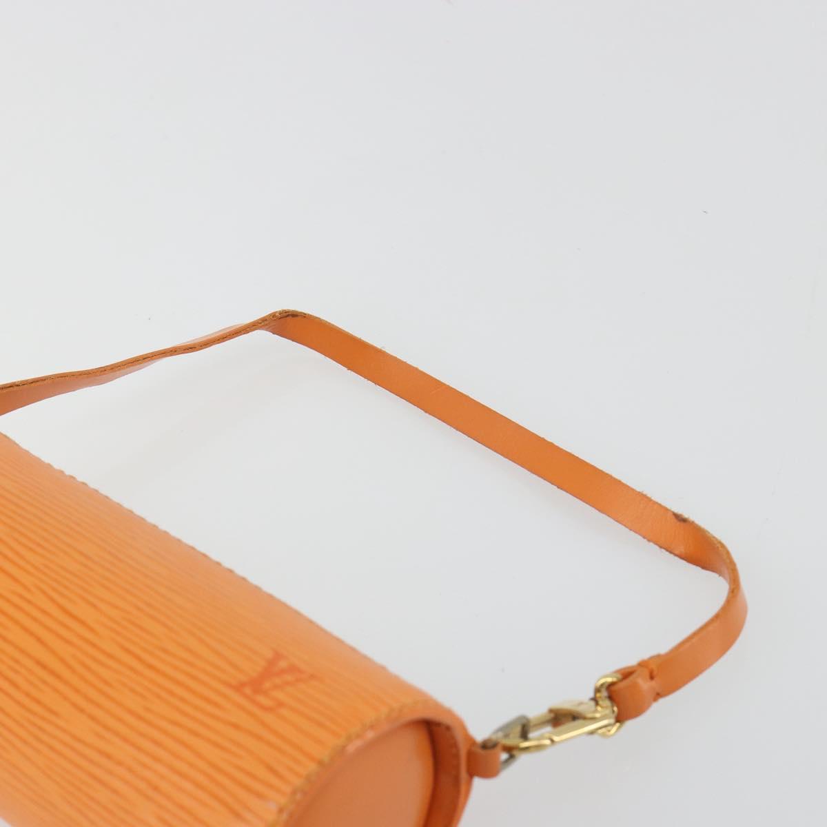 LOUIS VUITTON Epi Soufflot Pouch Accessory Pouch Orange Mandarin LV Auth 191498A
