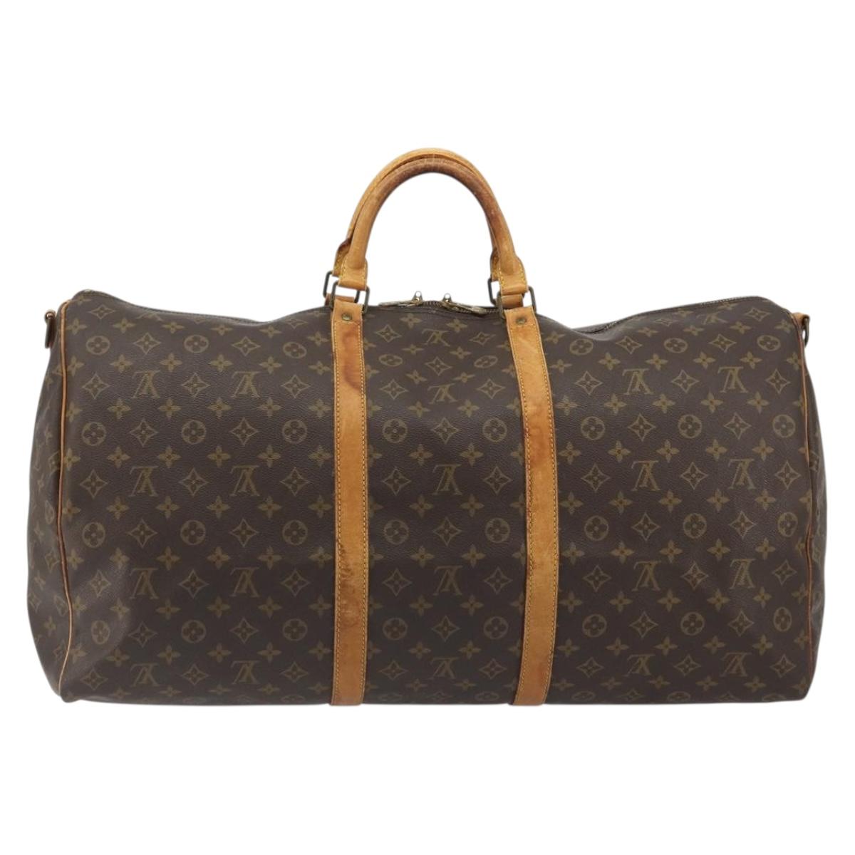 LOUIS VUITTON Monogram Keepall Bandouliere 60 Boston Bag M41412 LV Auth 191502