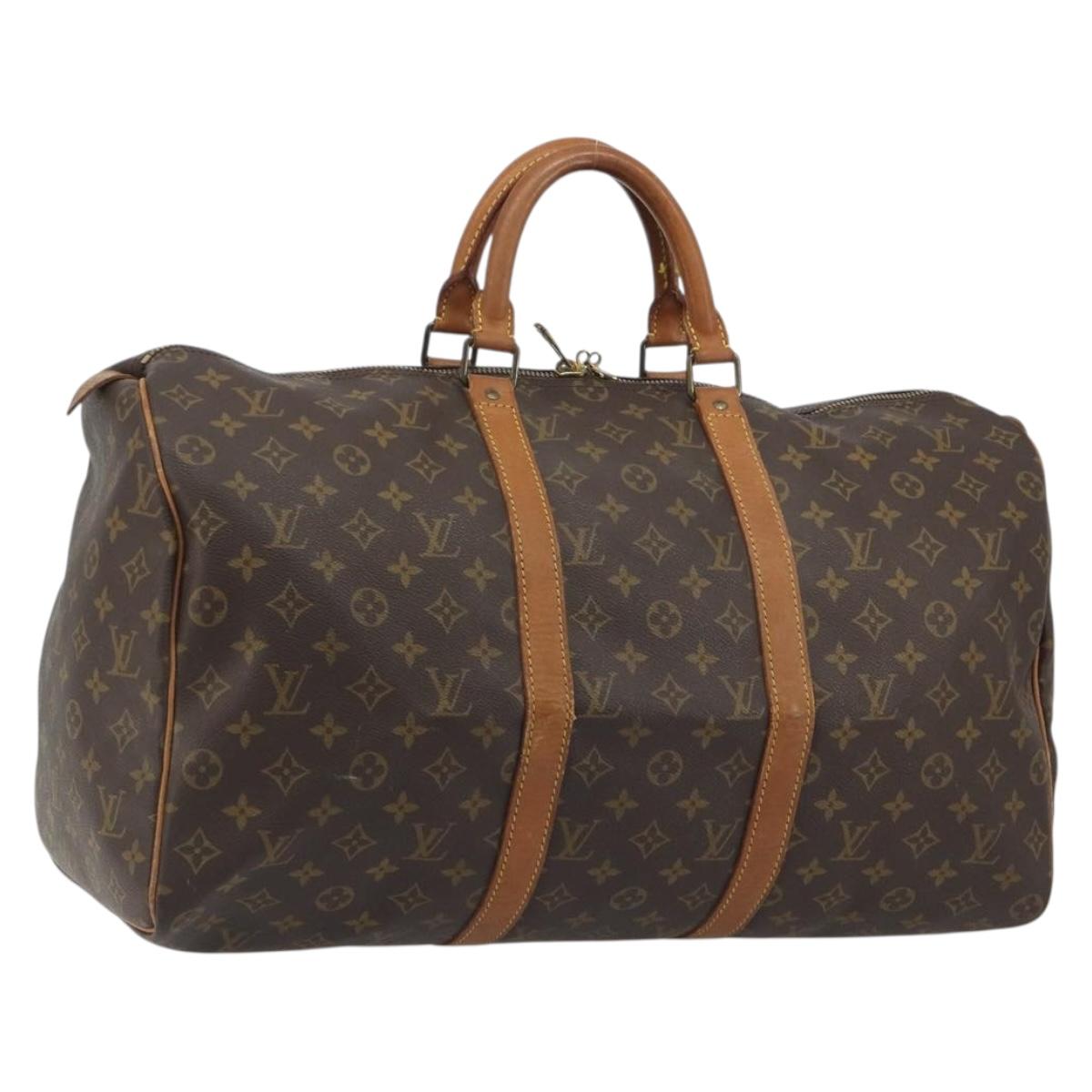LOUIS VUITTON Monogram Keepall 50 Boston Bag M41426 LV Auth 191503