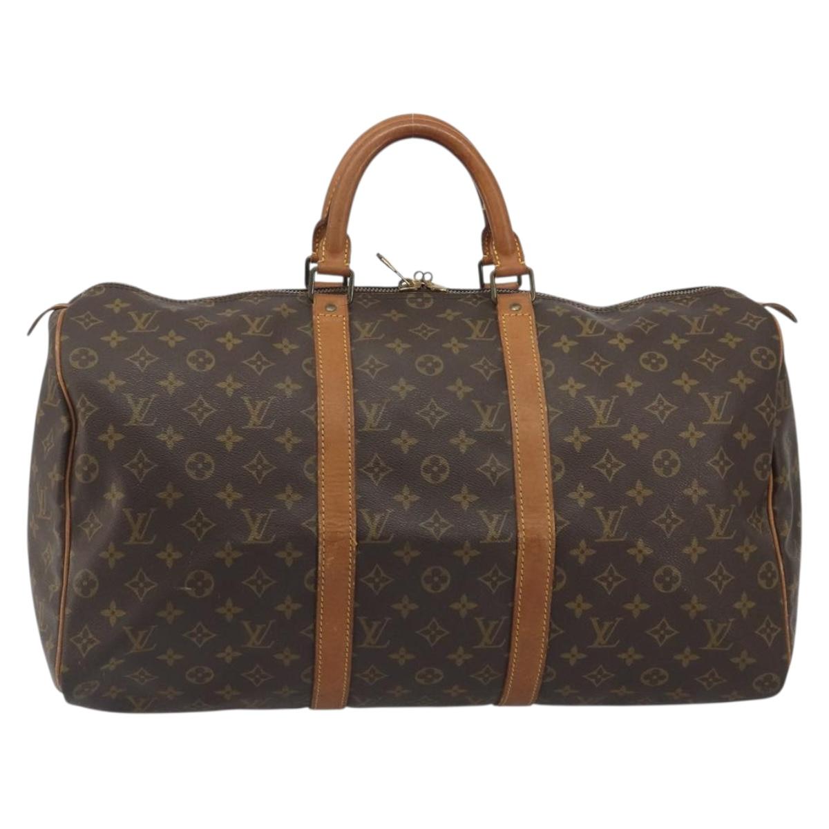 LOUIS VUITTON Monogram Keepall 50 Boston Bag M41426 LV Auth 191503