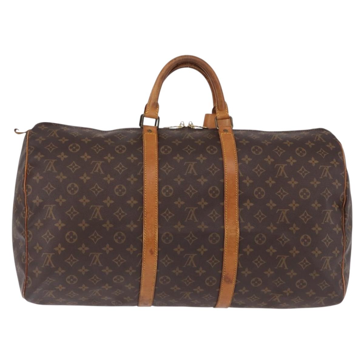 LOUIS VUITTON Monogram Keepall 55 Boston Bag M41424 LV Auth 191508