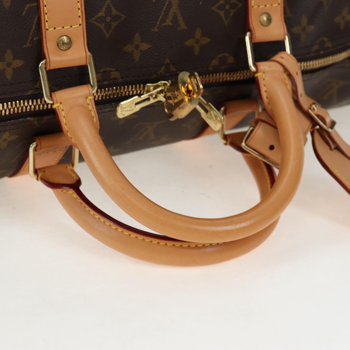 LOUIS VUITTON Monogram Keepall 55 Boston Bag M41424 LV Auth 191509V