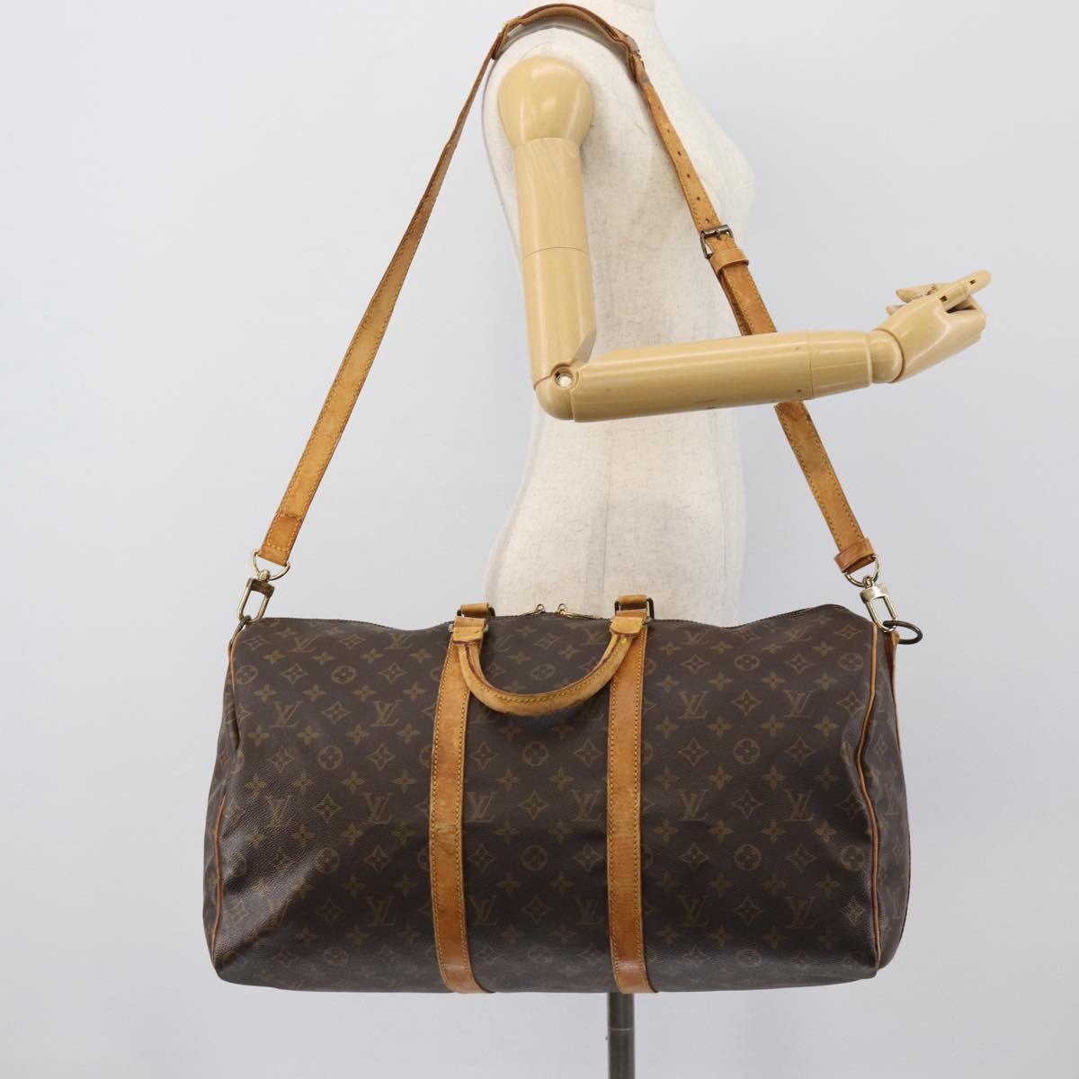 LOUIS VUITTON Monogram Keepall Bandouliere 45 Boston Bag M41418 LV Auth 191514