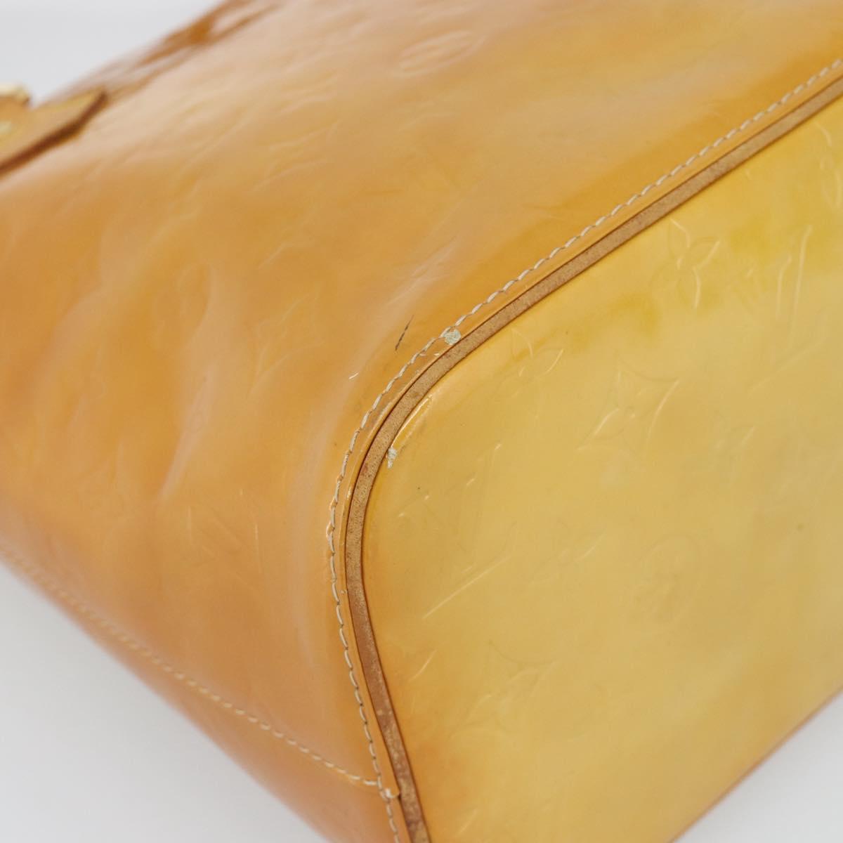 LOUIS VUITTON Monogram Vernis Houston Hand Bag Beige M91004 LV Auth 191516