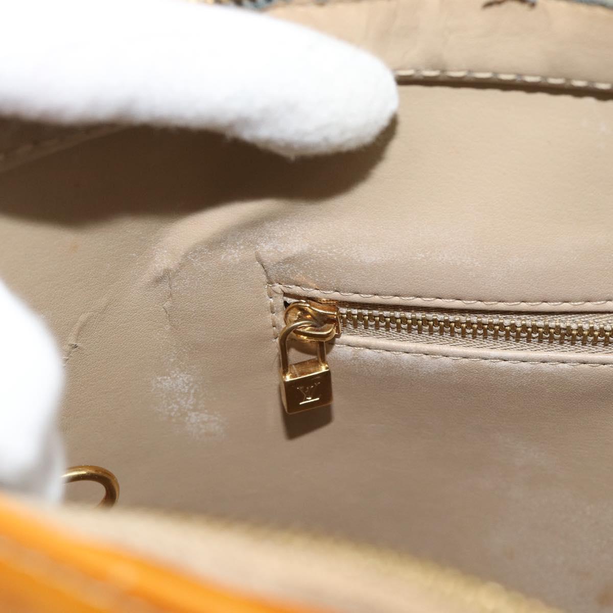 LOUIS VUITTON Monogram Vernis Houston Hand Bag Beige M91004 LV Auth 191516