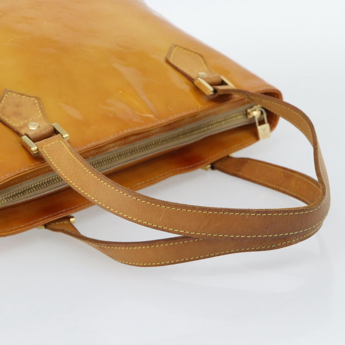 LOUIS VUITTON Monogram Vernis Houston Hand Bag Beige M91004 LV Auth 191516