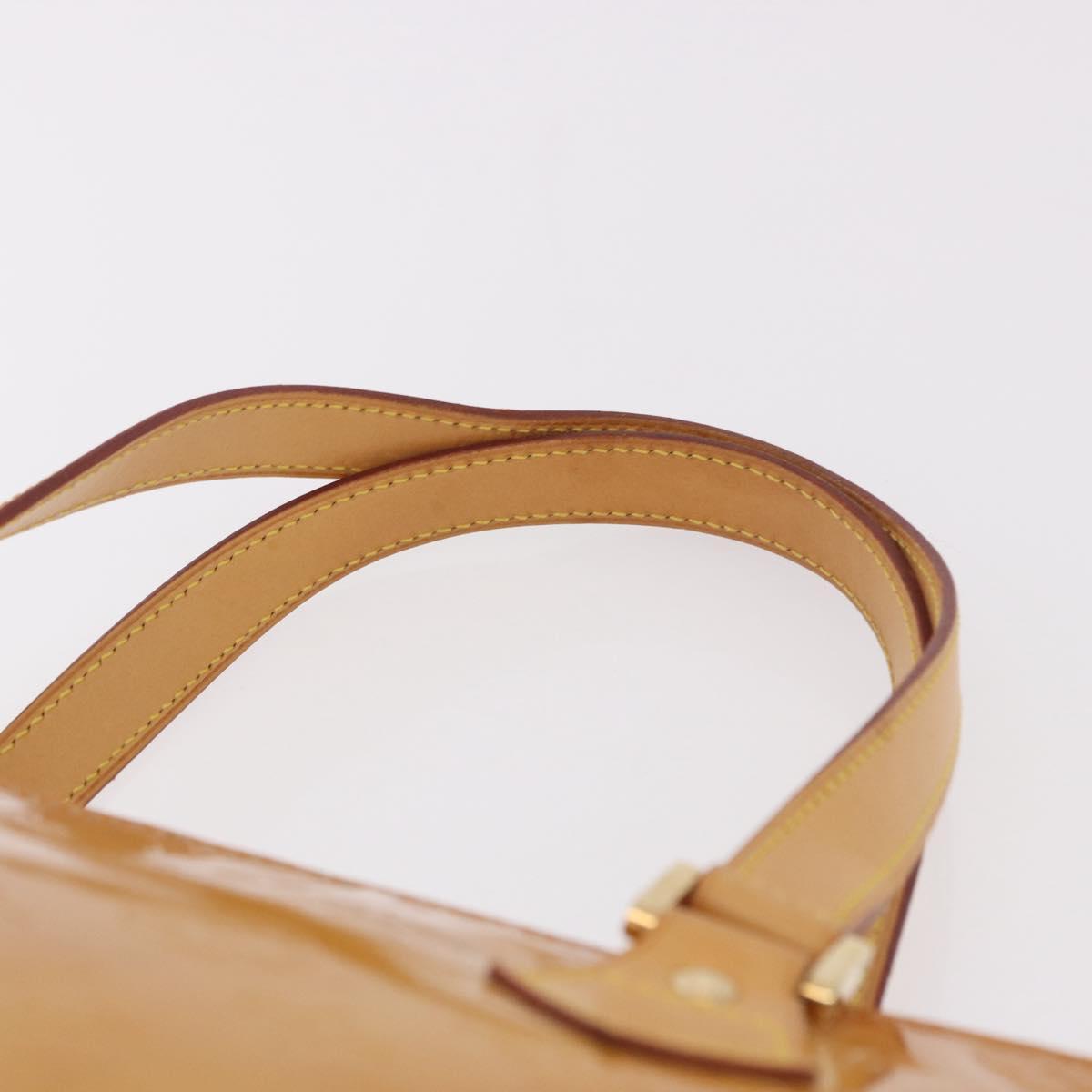 LOUIS VUITTON Monogram Vernis Houston Hand Bag Beige M91004 LV Auth 191517