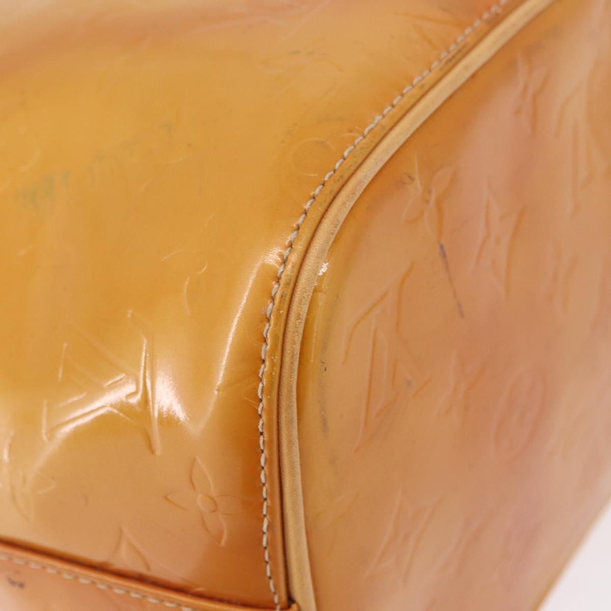 LOUIS VUITTON Monogram Vernis Houston Hand Bag Beige M91004 LV Auth 191517