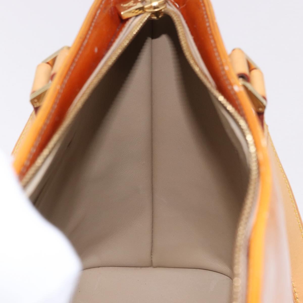 LOUIS VUITTON Monogram Vernis Houston Hand Bag Beige M91004 LV Auth 191517