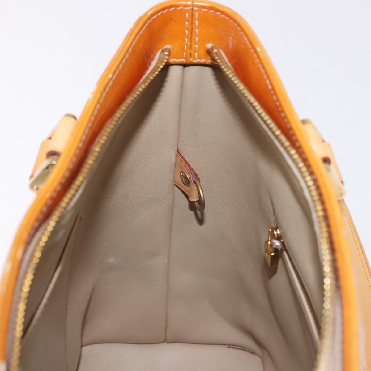 LOUIS VUITTON Monogram Vernis Houston Hand Bag Beige M91004 LV Auth 191517