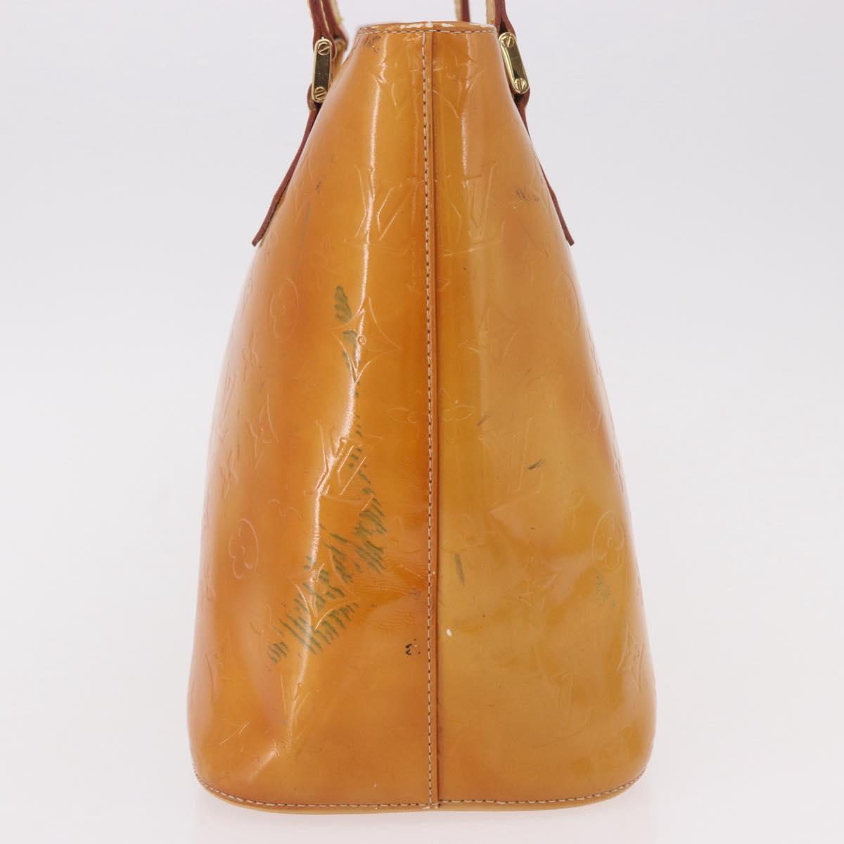 LOUIS VUITTON Monogram Vernis Houston Hand Bag Beige M91004 LV Auth 191517