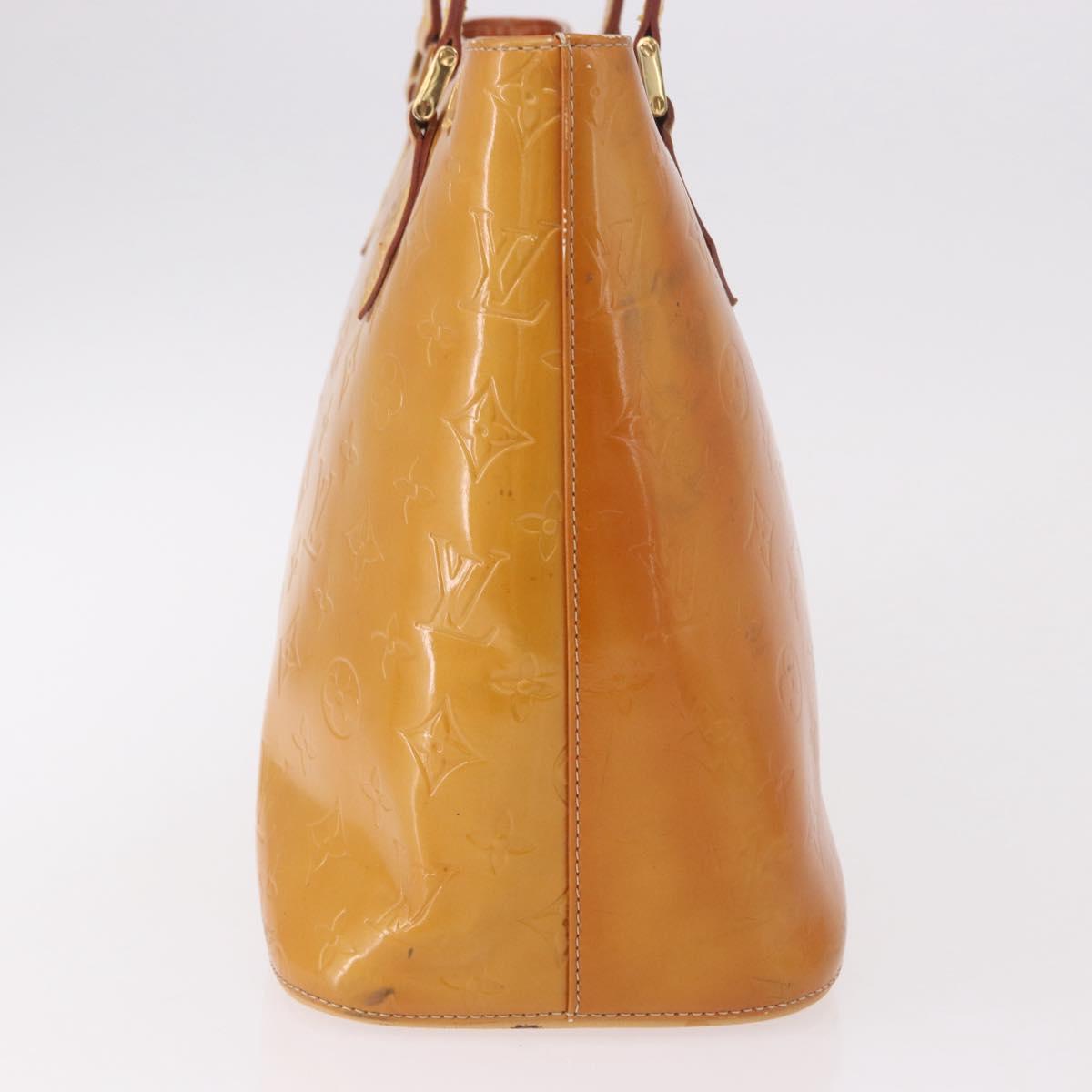 LOUIS VUITTON Monogram Vernis Houston Hand Bag Beige M91004 LV Auth 191517