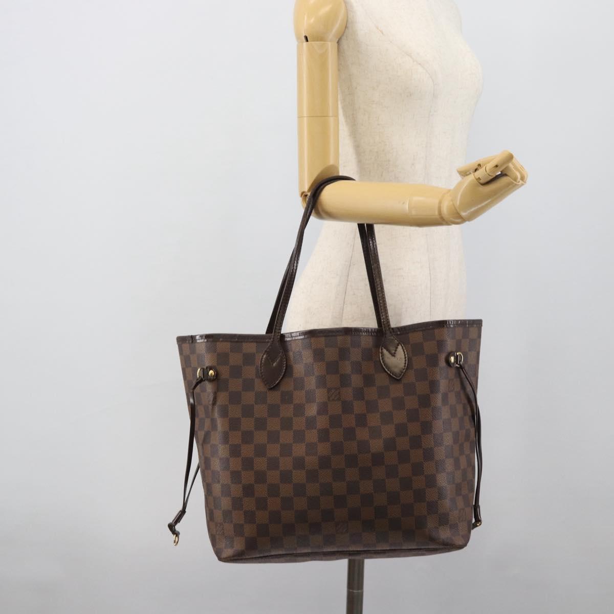 LOUIS VUITTON Damier Ebene Neverfull MM Tote Bag N51105 LV Auth 191519