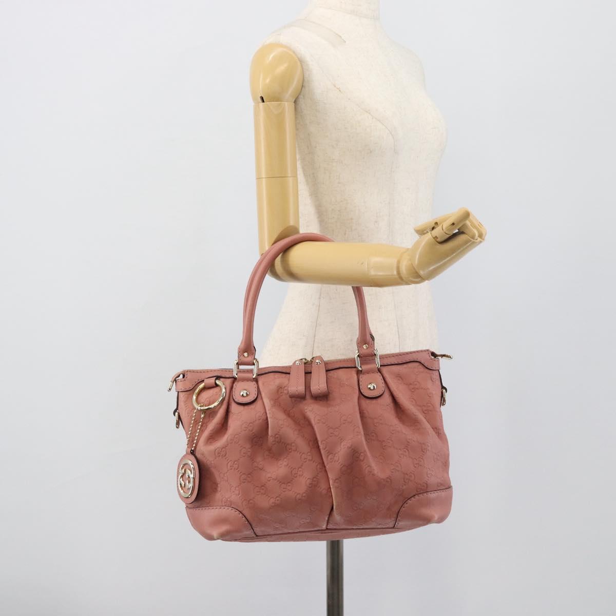 GUCCI GuccissimaGG Sukey Hand Bag Leather Pink Gold 247902 Auth 191520