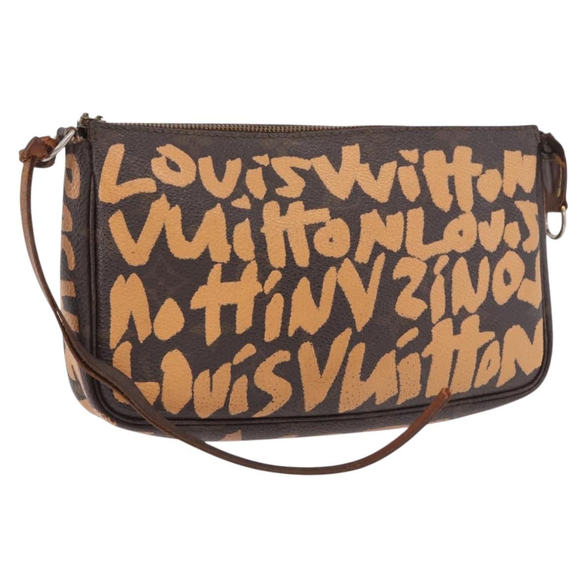 LOUIS VUITTON Monogram Graffiti Pochette Accessoires Orange M92193 Auth 191523