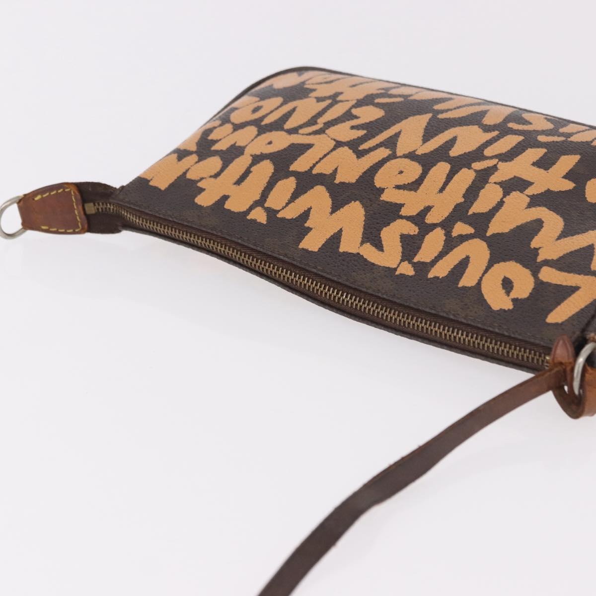 LOUIS VUITTON Monogram Graffiti Pochette Accessoires Orange M92193 Auth 191523