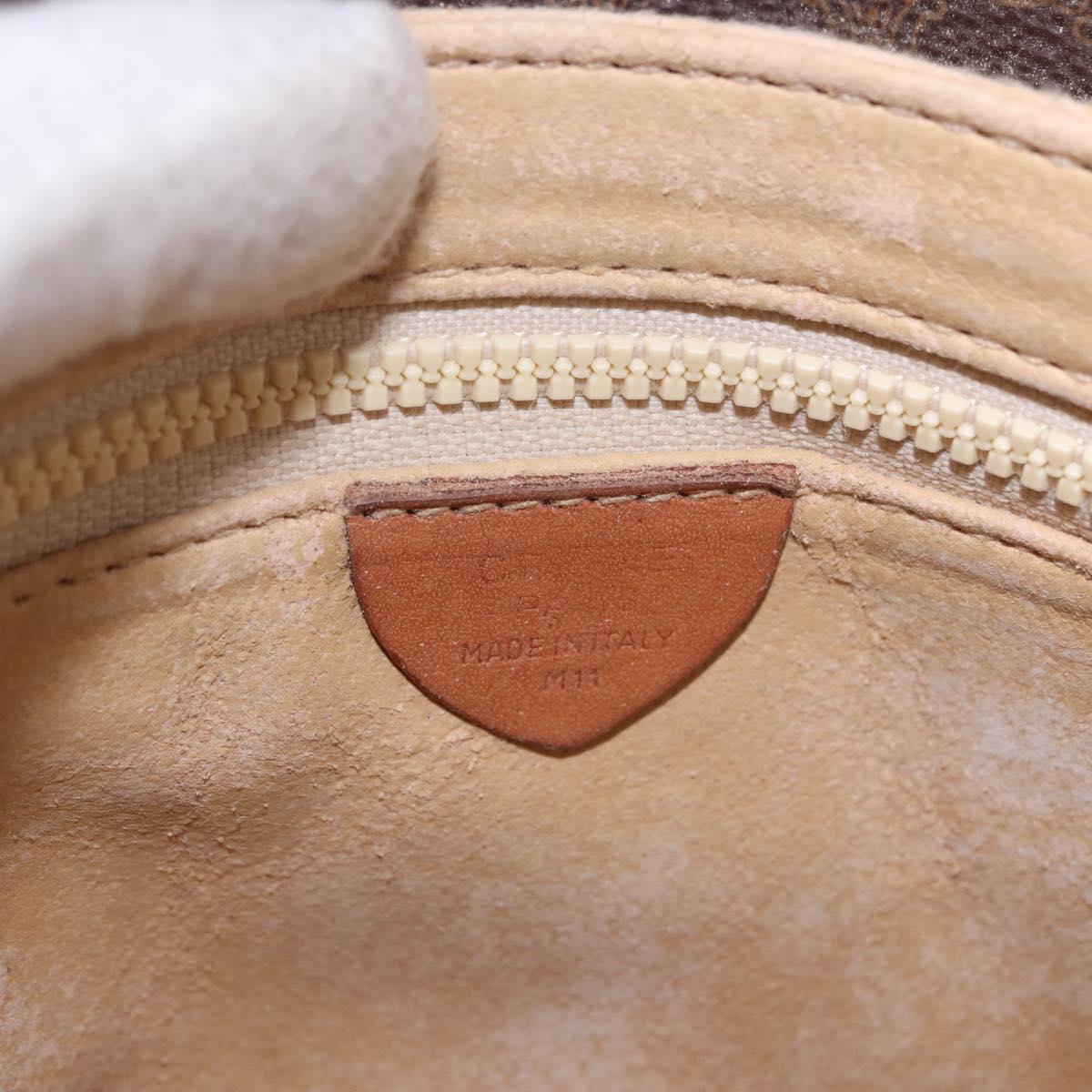 CELINE Macadam Shoulder Bag PVC Leather Brown Gold Auth 191530