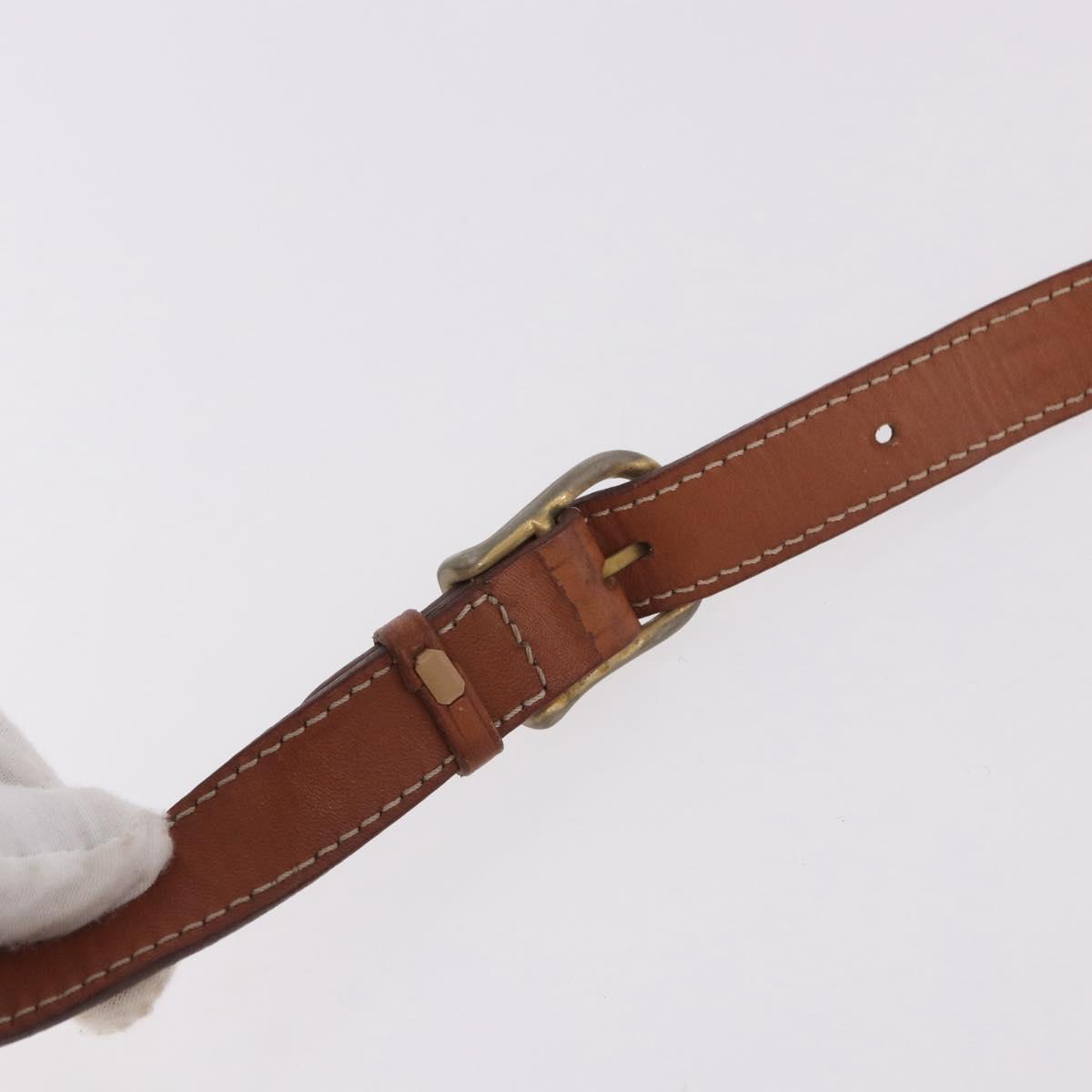 CELINE Macadam Shoulder Bag PVC Leather Brown Gold Auth 191530