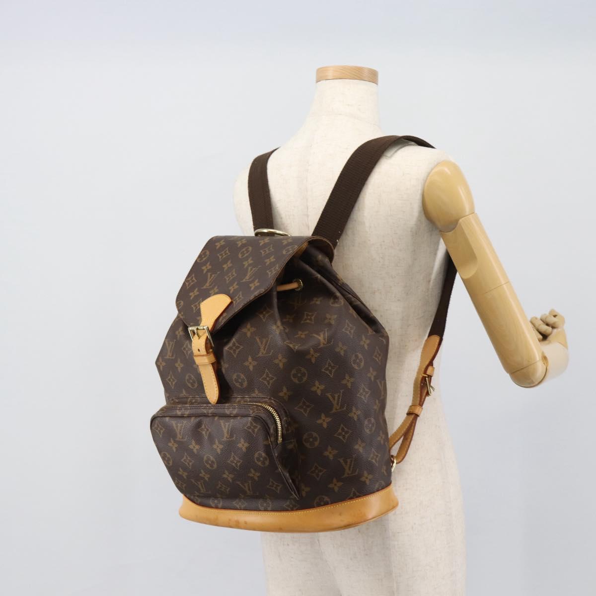 LOUIS VUITTON Monogram Montsouris GM Backpack M51135 LV Auth 191532
