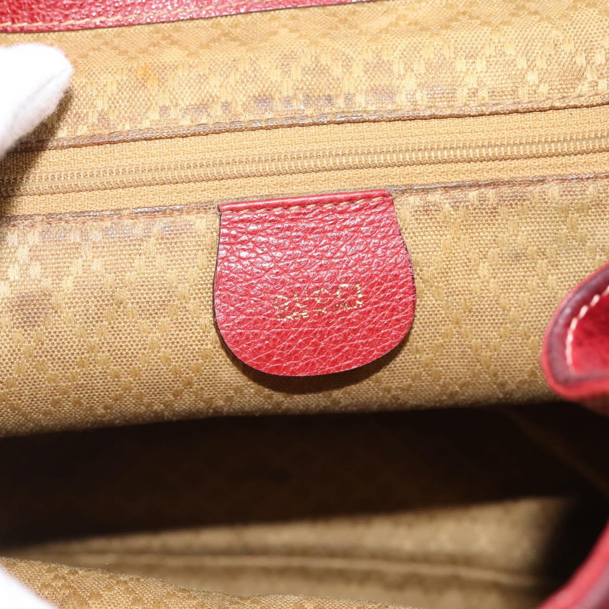 GUCCI Bamboo Backpack Suede Red Gold 003 2058 0016 Auth 191533