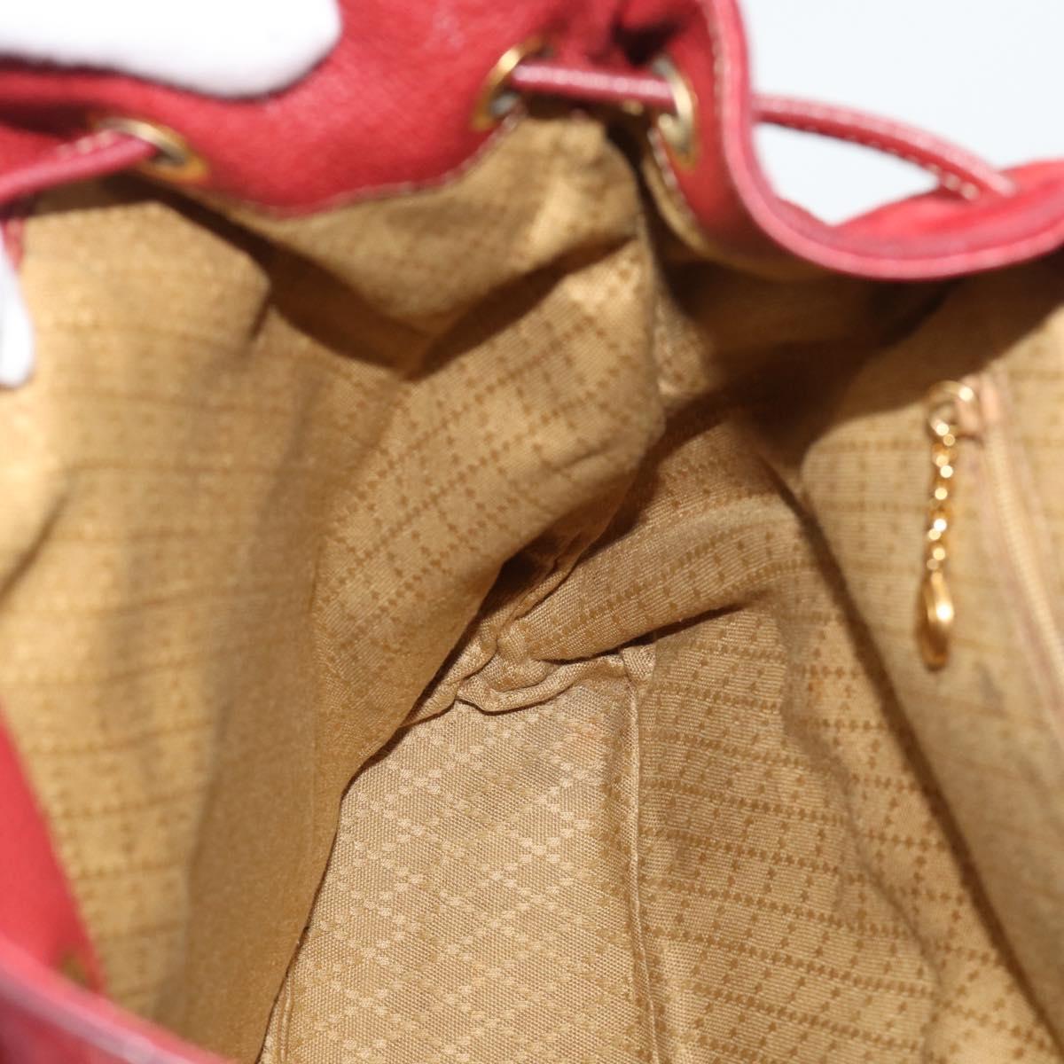 GUCCI Bamboo Backpack Suede Red Gold 003 2058 0016 Auth 191533