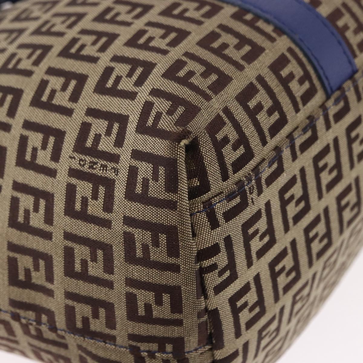 FENDI Zucchino Canvas Tote Bag Beige Gold 8BH215 Auth 191534
